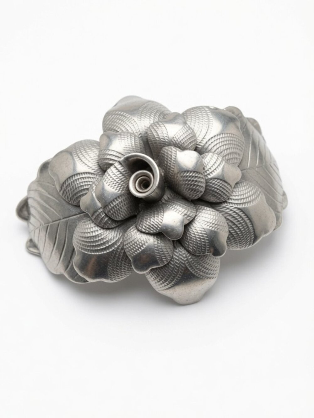 Solid Sterling Silver Thai Peony Corsage cuff